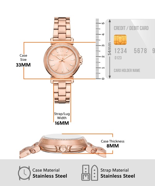MICHAEL KORS(マイケルコース)の「マイケル・コース 腕時計 レディース アナログ ステンレス MK7491(アナログ腕時計・レディース・ピンクゴールド・FREE)」の6枚目の写真
