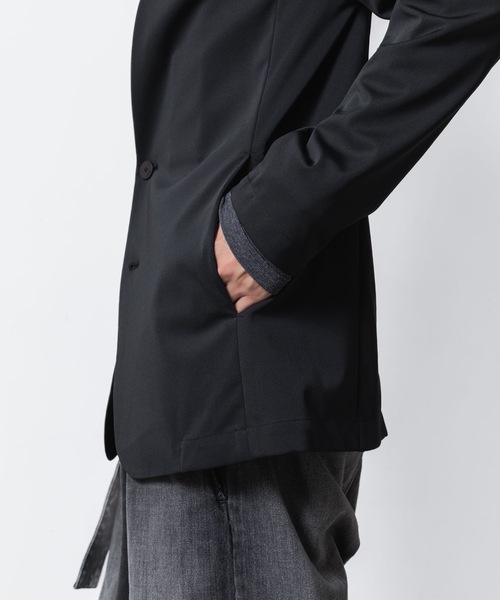 ATTACHMENT（アタッチメント）の「【 LIMITED 】ルカマットツイスト カラーレスジャケット / LUCA MATTE TWIST COLLARLESS JACKET（ノーカラージャケット・メンズ・ブラック/ダークカーキ/ネイビー・1/2/3）」の16枚目の写真