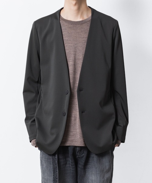 ATTACHMENT（アタッチメント）の「【 LIMITED 】ルカマットツイスト カラーレスジャケット / LUCA MATTE TWIST COLLARLESS JACKET（ノーカラージャケット・メンズ・ブラック/ダークカーキ/ネイビー・1/2/3）」の21枚目の写真