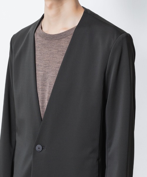ATTACHMENT（アタッチメント）の「【 LIMITED 】ルカマットツイスト カラーレスジャケット / LUCA MATTE TWIST COLLARLESS JACKET（ノーカラージャケット・メンズ・ブラック/ダークカーキ/ネイビー・1/2/3）」の13枚目の写真