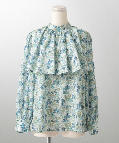 ブラウス シャツ ケープデザイン ブラウス Made with Liberty Fabric HUIT レディース セール】ケープデザイン ブラウス Made with Liberty Fabric