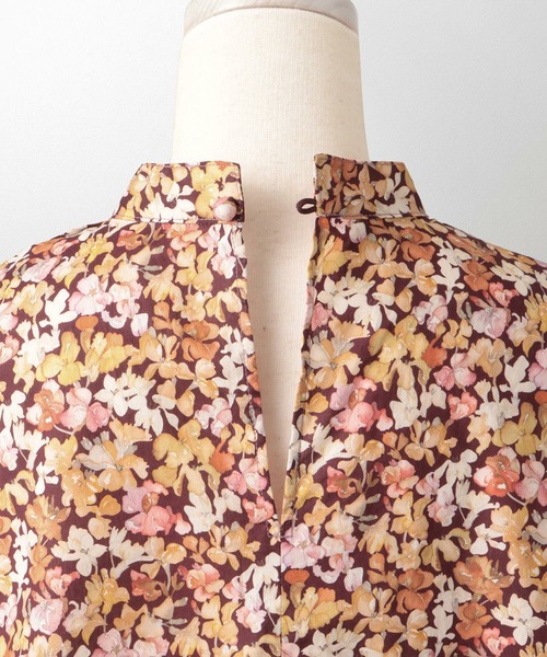 ブラウス シャツ ケープデザイン ブラウス Made with Liberty Fabric HUIT レディース HUIT bouquet ブラウス シャツ ケープデザイン Made with