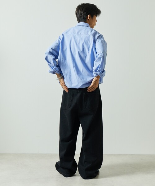 FREAK'S STORE（フリークスストア）の「限定展開 ワイドシルエット スピンドル レギュラーカラーシャツ（シャツ/ブラウス・メンズ・ホワイト/ベージュ/ブラック/サックスブルー/チャコールグレー/ベージュ系その他/ホワイト系その他/グレー系その他/ブラウン系その他/ブラック系その他・SMALL/MEDIUM/LARGE）」の19枚目の写真