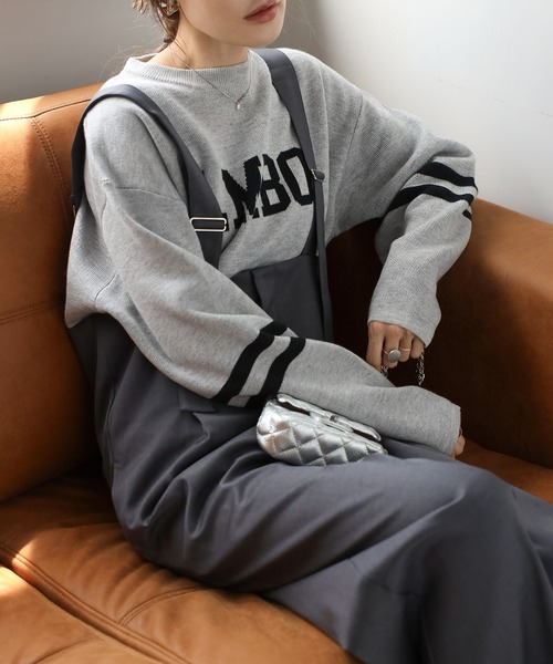 Bonjour Sagan（ボンジュールサガン）の「ハイウエストワイドサロペット（サロペット/オーバーオール・レディース・ベージュ/ダークネイビー/チャコールグレー・FREE）」の22枚目の写真