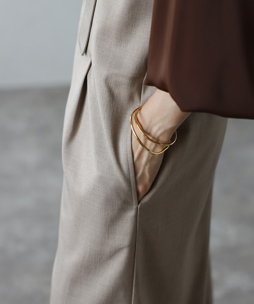 Bonjour Sagan（ボンジュールサガン）の「ハイウエストワイドサロペット（サロペット/オーバーオール・レディース・ベージュ/ダークネイビー/チャコールグレー・FREE）」の9枚目の写真