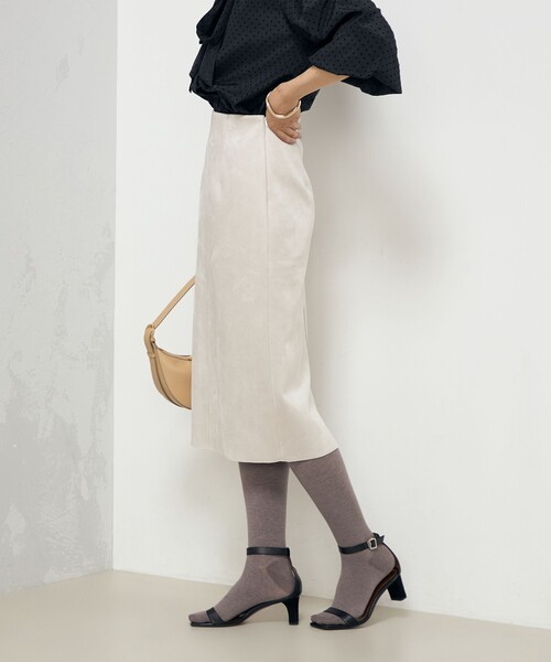 NOLLEY’S Sophi（ノーリーズソフィ）の「ウォッシャブルボンディングスエードインゴムタイトスカート（スカート・レディース・グレイッシュベージュ/ベビーピンク/カーキブラウン・38/36/40/34）」の15枚目の写真