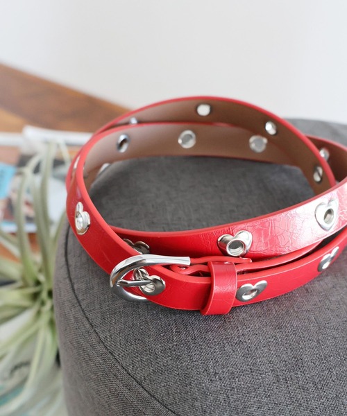 niko and...（ニコアンド）の「オリジナルハートハトメベルト（ベルト・レディース・ブラック/レッド/グレー・0）」の3枚目の写真