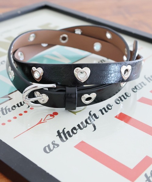 niko and...（ニコアンド）の「オリジナルハートハトメベルト（ベルト・レディース・ブラック/レッド/グレー・0）」の2枚目の写真