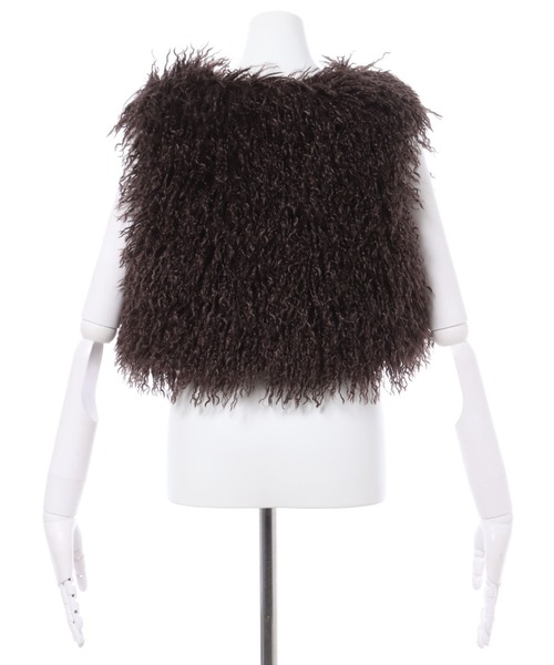 INGNI（イング）の「クロップド丈エコファーベスト（ベスト・レディース・ブラウン/グレー/アイボリー・M）」の15枚目の写真