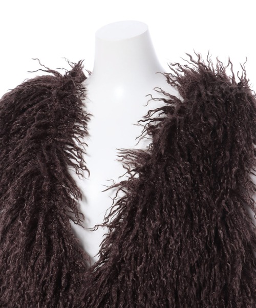 INGNI（イング）の「クロップド丈エコファーベスト（ベスト・レディース・ブラウン/グレー/アイボリー・M）」の17枚目の写真