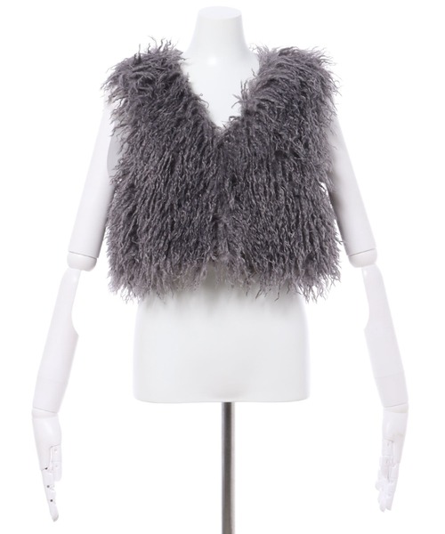 INGNI（イング）の「クロップド丈エコファーベスト（ベスト・レディース・ブラウン/グレー/アイボリー・M）」の12枚目の写真