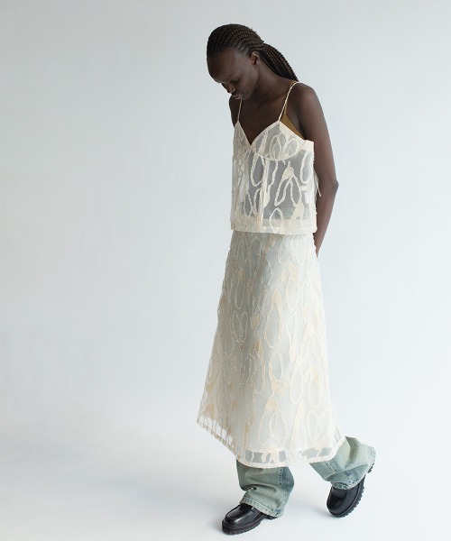 leinwande(ラインヴァンド)の「【leinwande】Washi Organdy Cami(キャミソール・レディース・ホワイト・ONE SIZE)」の2枚目の写真