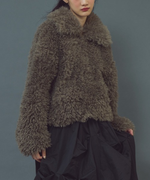 プードルボア カラーショートジャケット CORNERS（コーナーズ）の「プードルボア2wayカラーショート