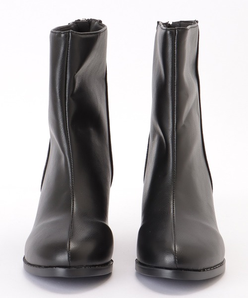 Lace Ladies(レースレディース)の「レザー調 チャンキー ハイヒール ショート ブーツ(ブーツ・レディース・ブラック・23.5cm/24cm/24.5cm/25cm/22.5cm/23cm)」の17枚目の写真