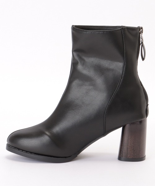 Lace Ladies(レースレディース)の「レザー調 チャンキー ハイヒール ショート ブーツ(ブーツ・レディース・ブラック・23.5cm/24cm/24.5cm/25cm/22.5cm/23cm)」の18枚目の写真