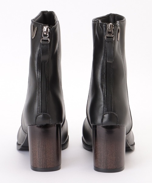Lace Ladies(レースレディース)の「レザー調 チャンキー ハイヒール ショート ブーツ(ブーツ・レディース・ブラック・23.5cm/24cm/24.5cm/25cm/22.5cm/23cm)」の20枚目の写真