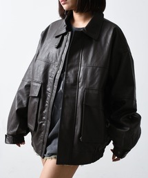 A‘gem 9（エージェムナイン）の「A'GEM/9 × .kom『FREEDEE/フリーディー』PUレザージャケット（ブルゾン）」