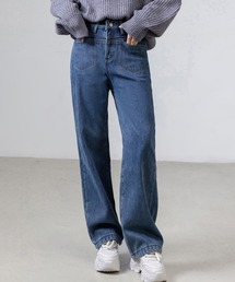 DAY CLOSET（デイ クローゼット）の「【吸湿発熱/裏起毛/大きいサイズ有】冬もぽかぽか スマートストレートデニムパンツ レディース（デニムパンツ）」