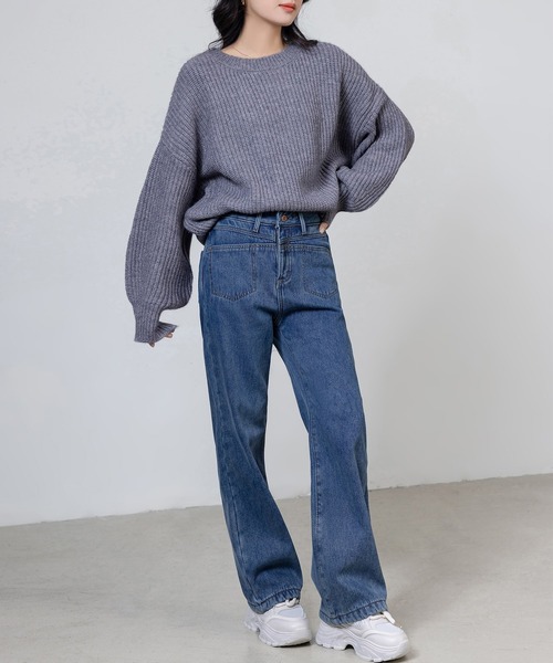 DAY CLOSET(デイ クローゼット)の「【吸湿発熱/裏起毛/大きいサイズ有】冬もぽかぽか スマートストレートデニムパンツ レディース(デニムパンツ・レディース・ブルー/ネイビー・L/XL/2XL/S/3XL/XS/M)」の11枚目の写真