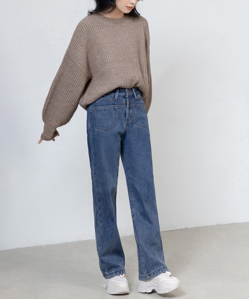 DAY CLOSET(デイ クローゼット)の「【吸湿発熱/裏起毛/大きいサイズ有】冬もぽかぽか スマートストレートデニムパンツ レディース(デニムパンツ・レディース・ブルー/ネイビー・L/XL/2XL/S/3XL/XS/M)」の14枚目の写真