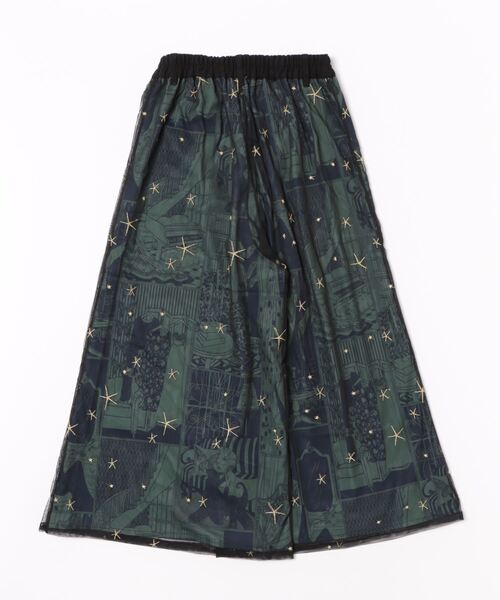 【セール】543243：レディの嗜みプリント×星刺繍チュール重ねパンツ（その他パンツ）｜iS ScoLar（イズスカラー）