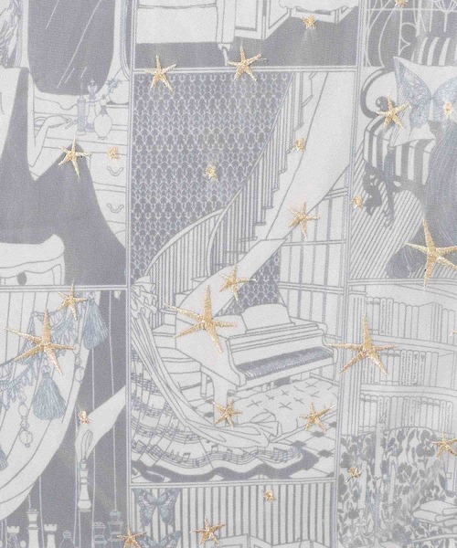 【セール】543243：レディの嗜みプリント×星刺繍チュール重ねパンツ（その他パンツ）｜iS ScoLar（イズスカラー）