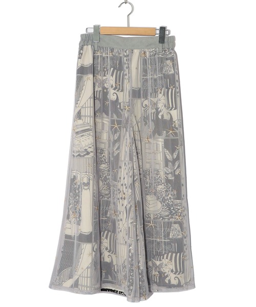 【セール】543243：レディの嗜みプリント×星刺繍チュール重ねパンツ（その他パンツ）｜iS ScoLar（イズスカラー）