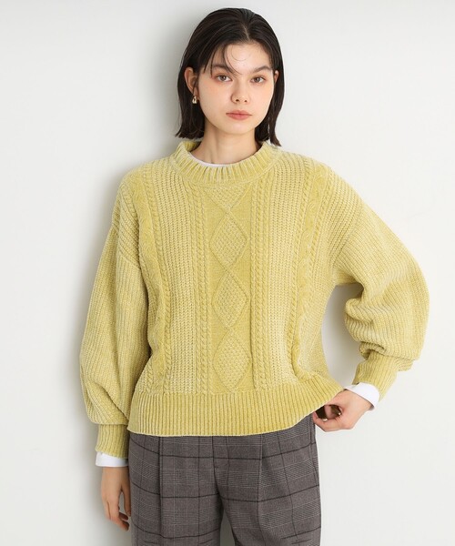 THE SHOP TK (ザ ショップ ティーケー )の「◆ラメケーブルモールニット【洗える】(ニット/セーター・レディース・ライトグレー/グリーン系/イエロー系その他/ネイビー/アイボリー・12/13)」の13枚目の写真