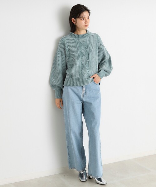 THE SHOP TK (ザ ショップ ティーケー )の「◆ラメケーブルモールニット【洗える】(ニット/セーター・レディース・ライトグレー/グリーン系/イエロー系その他/ネイビー/アイボリー・12/13)」の15枚目の写真