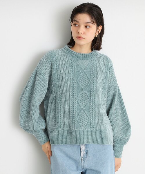 THE SHOP TK (ザ ショップ ティーケー )の「◆ラメケーブルモールニット【洗える】(ニット/セーター・レディース・ライトグレー/グリーン系/イエロー系その他/ネイビー/アイボリー・12/13)」の16枚目の写真