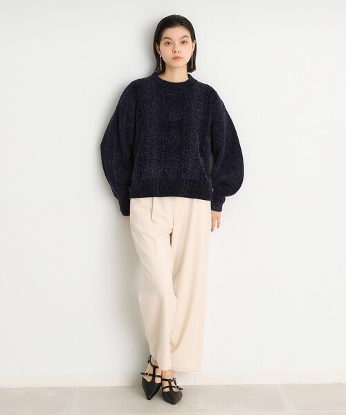 THE SHOP TK (ザ ショップ ティーケー )の「◆ラメケーブルモールニット【洗える】(ニット/セーター・レディース・ライトグレー/グリーン系/イエロー系その他/ネイビー/アイボリー・12/13)」の17枚目の写真