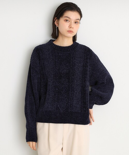 THE SHOP TK (ザ ショップ ティーケー )の「◆ラメケーブルモールニット【洗える】(ニット/セーター・レディース・ライトグレー/グリーン系/イエロー系その他/ネイビー/アイボリー・12/13)」の18枚目の写真