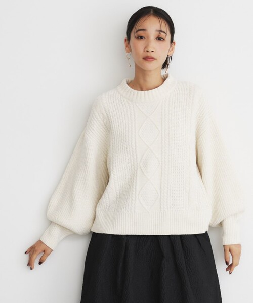 THE SHOP TK (ザ ショップ ティーケー )の「◆ラメケーブルモールニット【洗える】(ニット/セーター・レディース・ライトグレー/グリーン系/イエロー系その他/ネイビー/アイボリー・12/13)」の20枚目の写真