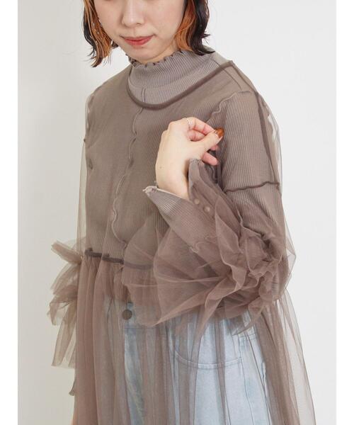 Samansa Mos2（サマンサ モスモス）の「インナーSETチュールワンピース（ワンピース・レディース・ブラック/モカ/キナリ/ミント・F）」の16枚目の写真