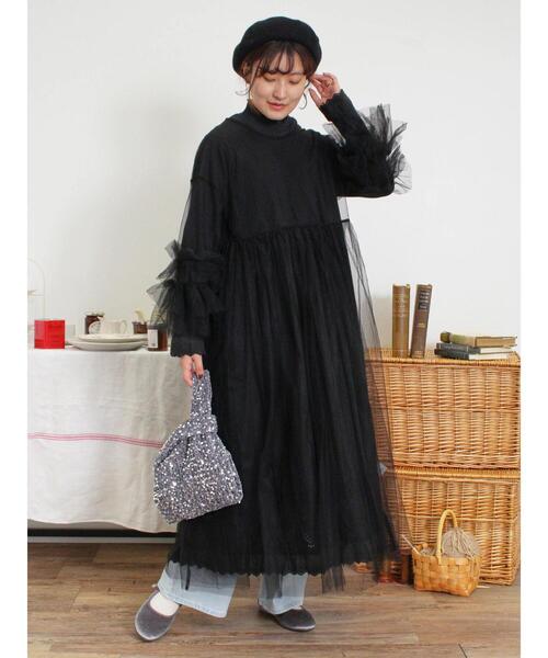 値下げ定価15万円 モスキーノ ドットチュールワンピース Samansa Mos2（サマンサ モスモス）の「インナーSETチュール