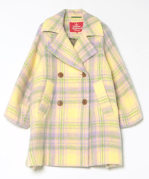 希少◆VivienneWestwood◆ チェック ダブル ウールコート 美品】VivienneWestwoodタータンチェックリバーピローダブル