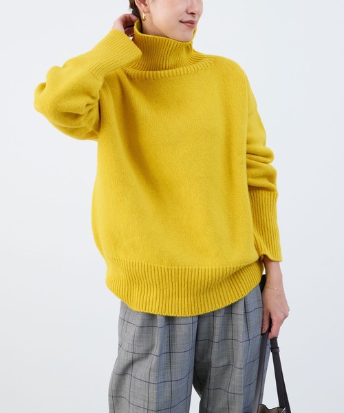 ISLAND TIDES（アイランドタイド）の「【ISLAND TIDES】別注-タートルネックニットプルオーバー（ニット/セーター・レディース・オフホワイト/レッド/イエロー/ダークグレー・FREE）」の3枚目の写真