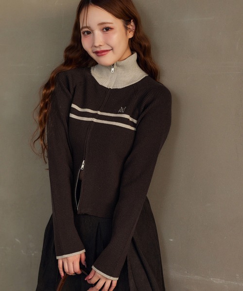 セール】ダブルジップラインニット（ニット/セーター）｜one after