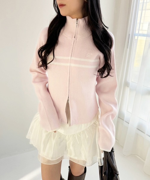 セール】ダブルジップラインニット（ニット/セーター）｜one after