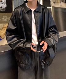 B.R.U | オーバーサイズフェイクレザージャケット(ブルゾン)