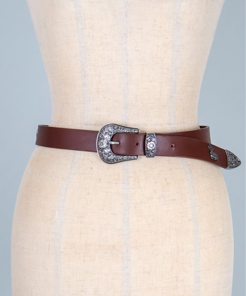 rurumu:（ルルムウ）の「rurumu:/ルルムウ/leather buckle belt（ベルト・レディース・ブラック/ホワイト/ブラウン・FREE）」の3枚目の写真