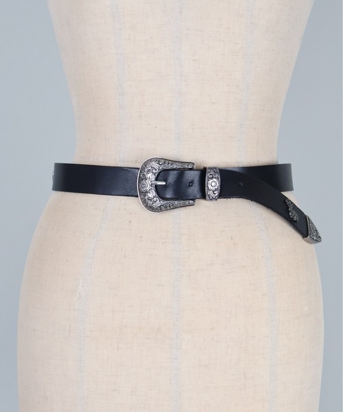 rurumu:（ルルムウ）の「rurumu:/ルルムウ/leather buckle belt（ベルト・レディース・ブラック/ホワイト/ブラウン・FREE）」の2枚目の写真