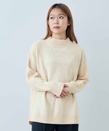 ＩＥＤＩＴ　マシンウオッシャブルがうれしい　すそラウンドシルエットの軽やかなウール＆アルパカ混ハイネックニット
