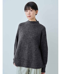 IEDIT | ＩＥＤＩＴ　マシンウオッシャブルがうれしい　すそラウンドシルエットの軽やかなウール＆アルパカ混ハイネックニット(ニット/セーター)