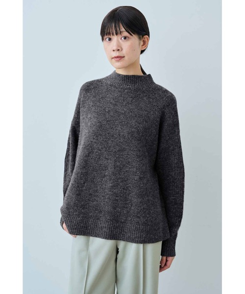 IEDIT マシンウオッシャブルがうれしい すそラウンドシルエットの