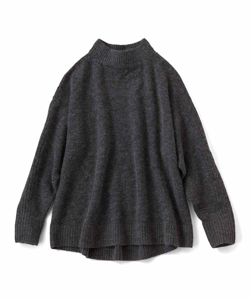 IEDIT（イディット）の「ＩＥＤＩＴ　マシンウオッシャブルがうれしい　すそラウンドシルエットの軽やかなウール＆アルパカ混ハイネックニット（ニット/セーター・レディース・ベージュ系その他/ライトブラウン/グレー・S/M/L/LL/3L/4L）」の12枚目の写真