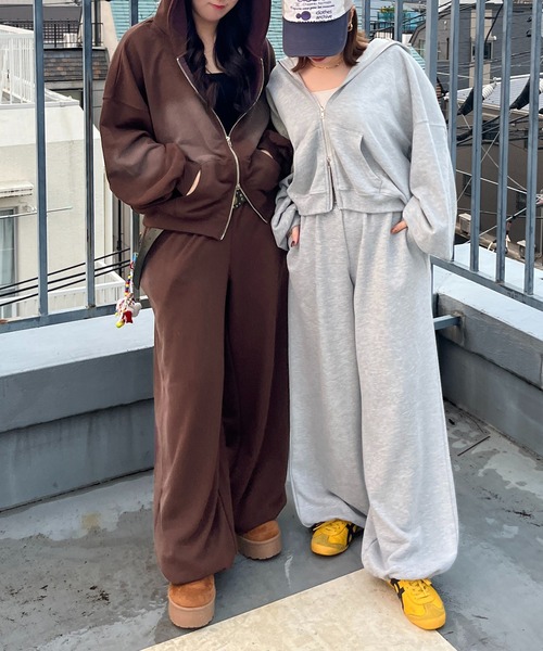 セール】【apresjour mignon SOIE】サイドスプレースウェットパンツ