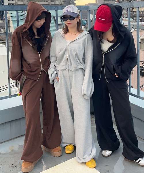 セール】【apresjour mignon SOIE】サイドスプレースウェットパンツ