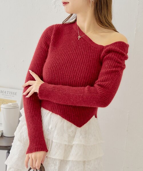 Chico（チコ）の「ワンショルデザインアンゴラニット（ニット/セーター