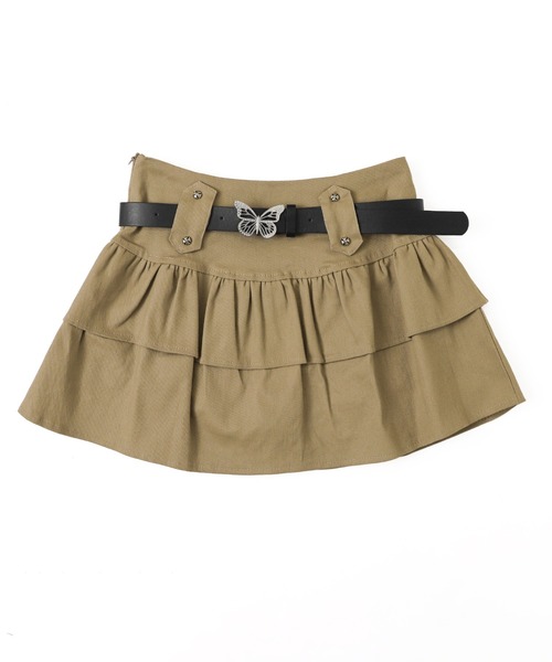 dispark（ディスパーク）の「DISPARK/ベルト付きティアードミニスカパン（スカート・レディース・ベージュ/ブラック・FREE）」の16枚目の写真